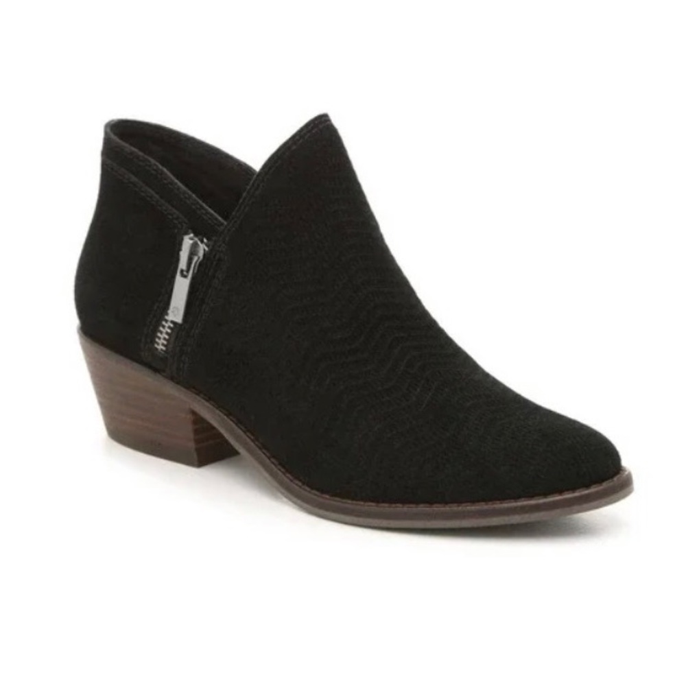 Lucky Brand Suede Leather Black Bootie Boots